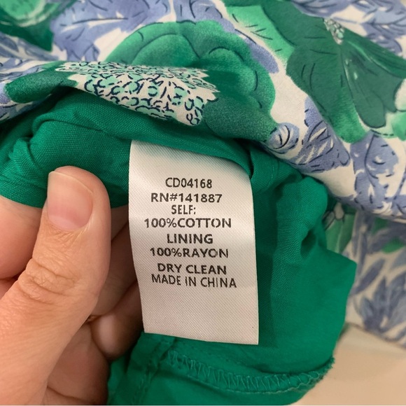 TCEC Hydrangea Floral A-Line Ruffle Bust Detail Feminine Preppy Midi Dress - Picture 10 of 16